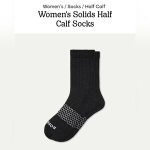 2 Pair Of Bombas Black Women's Solids Half Calf Socks